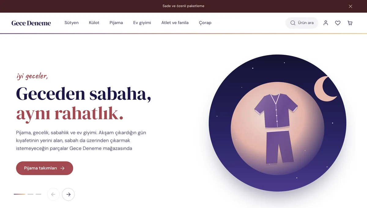 Gece teması ana sayfası, masaüstü