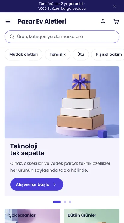 Pazar teması ana sayfası, telefon