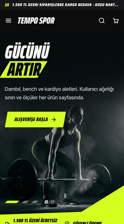 Tempo teması ana sayfası, telefon
