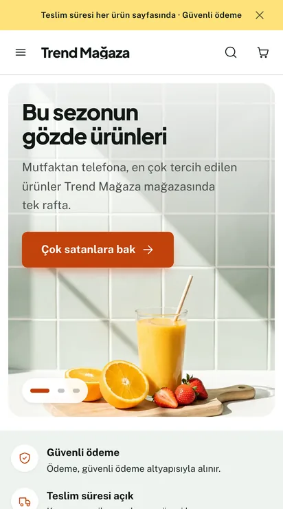 Trend teması ana sayfası, telefon